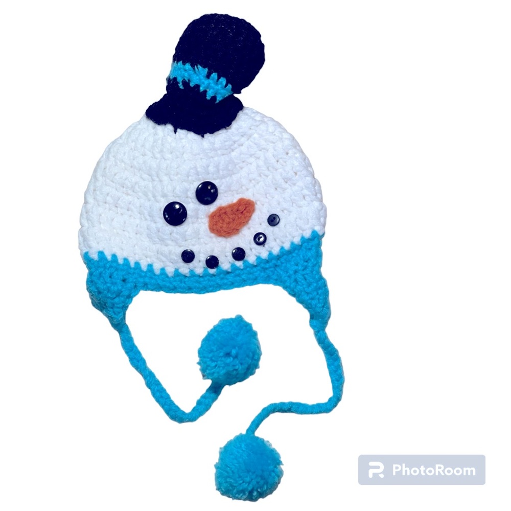 Handmade Crochet Snowman Hat